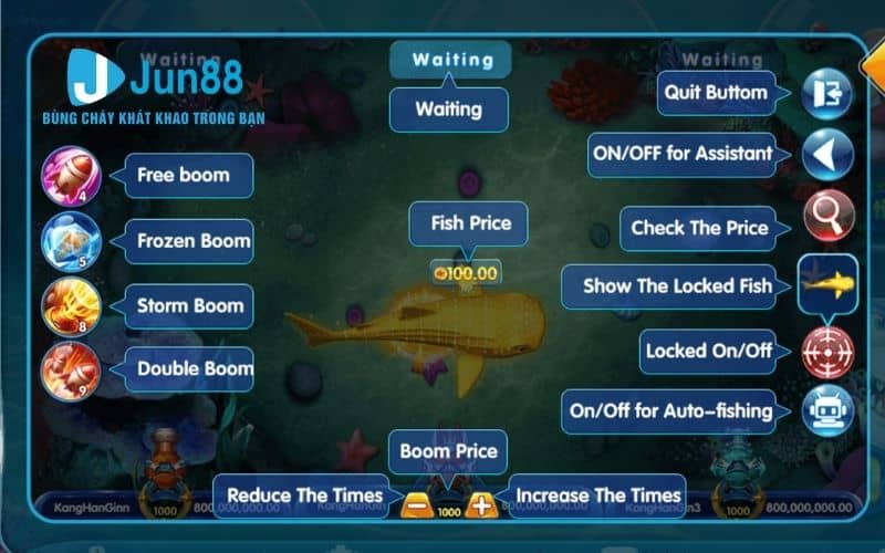 Giao diện trong game bắn cá Fishing 2