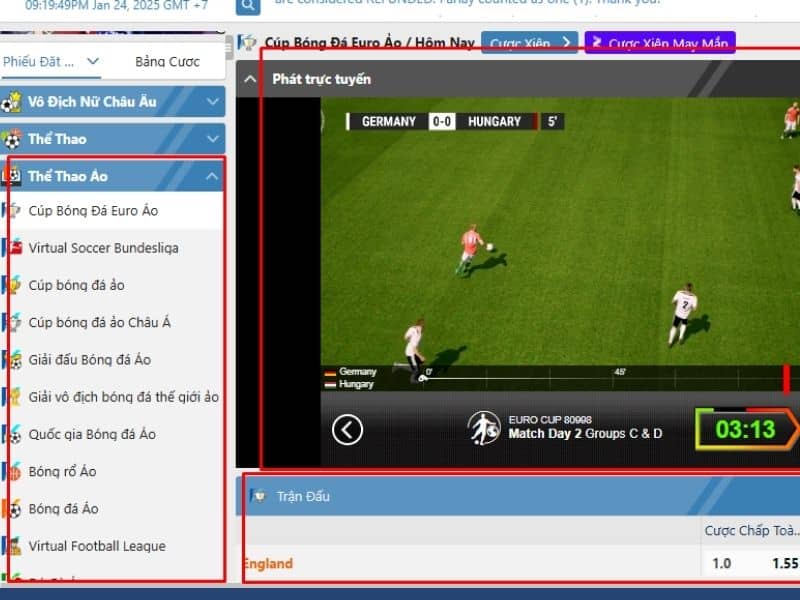 Hướng dẫn xem giao diện cá cược thể thao ảo